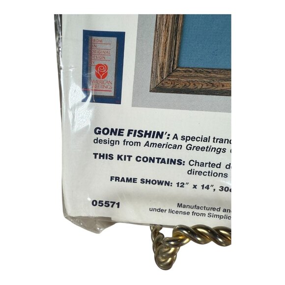 Simplicity Counted Cross Stitch Kit "Gone Fishin" Hobby Crafts Needle & Thread - Picture 4 of 8